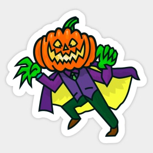 Jack O'Lantern in a Cape Sticker